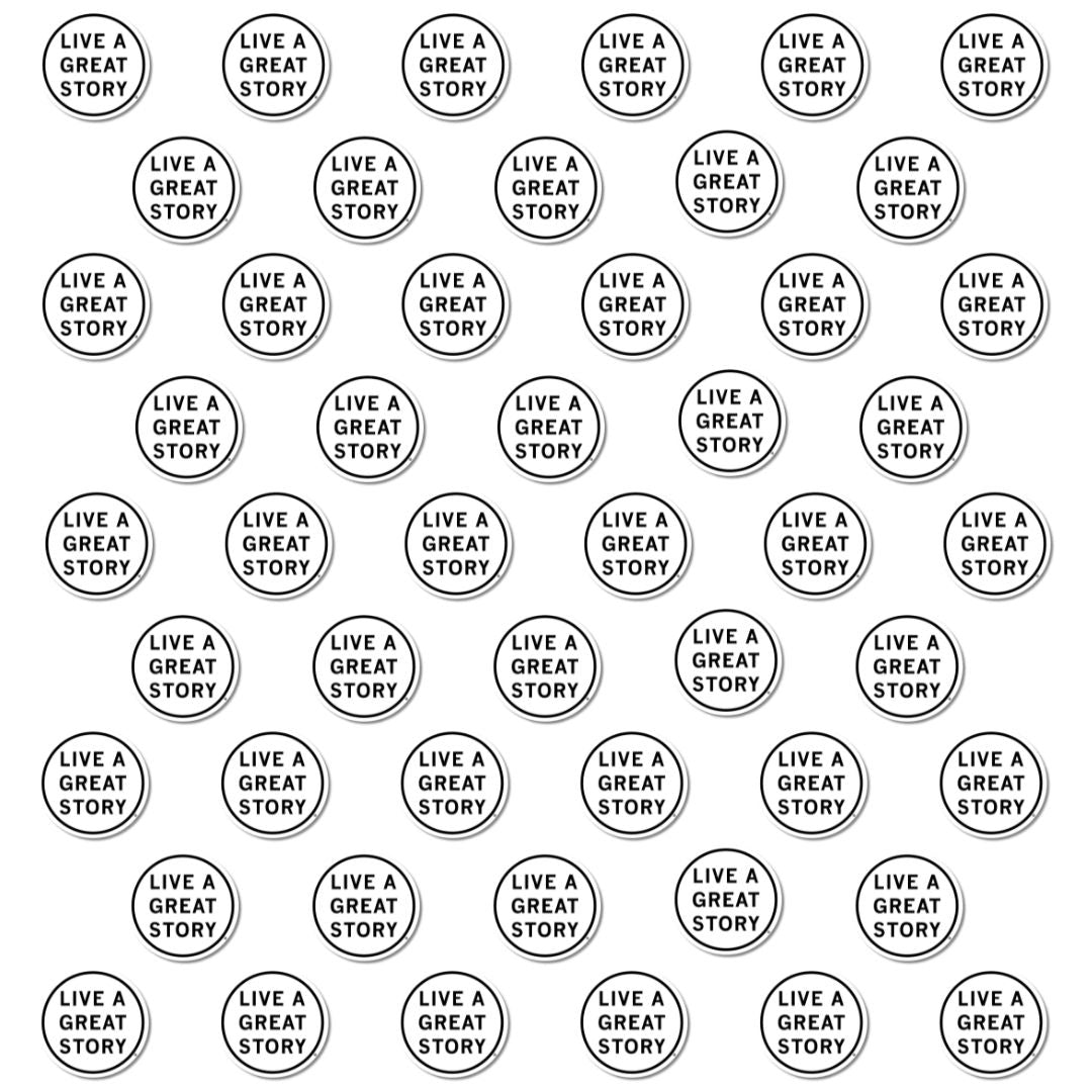 A 2" LIVE A GREAT STORY Inspiration Sticker 50 Pack